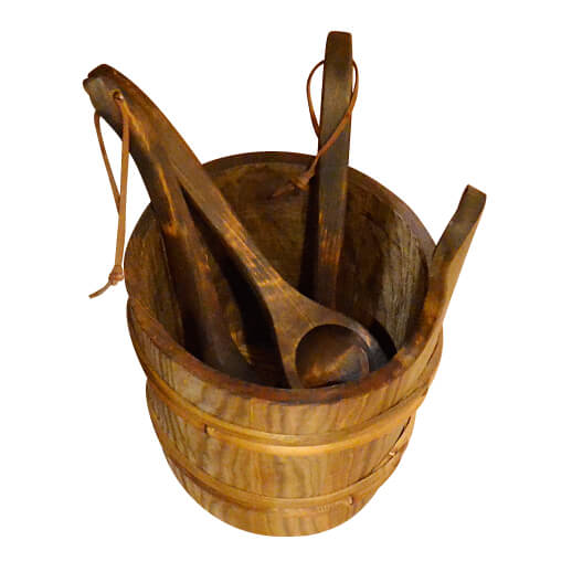 画像:ロウリュウ用バケツ・柄杓